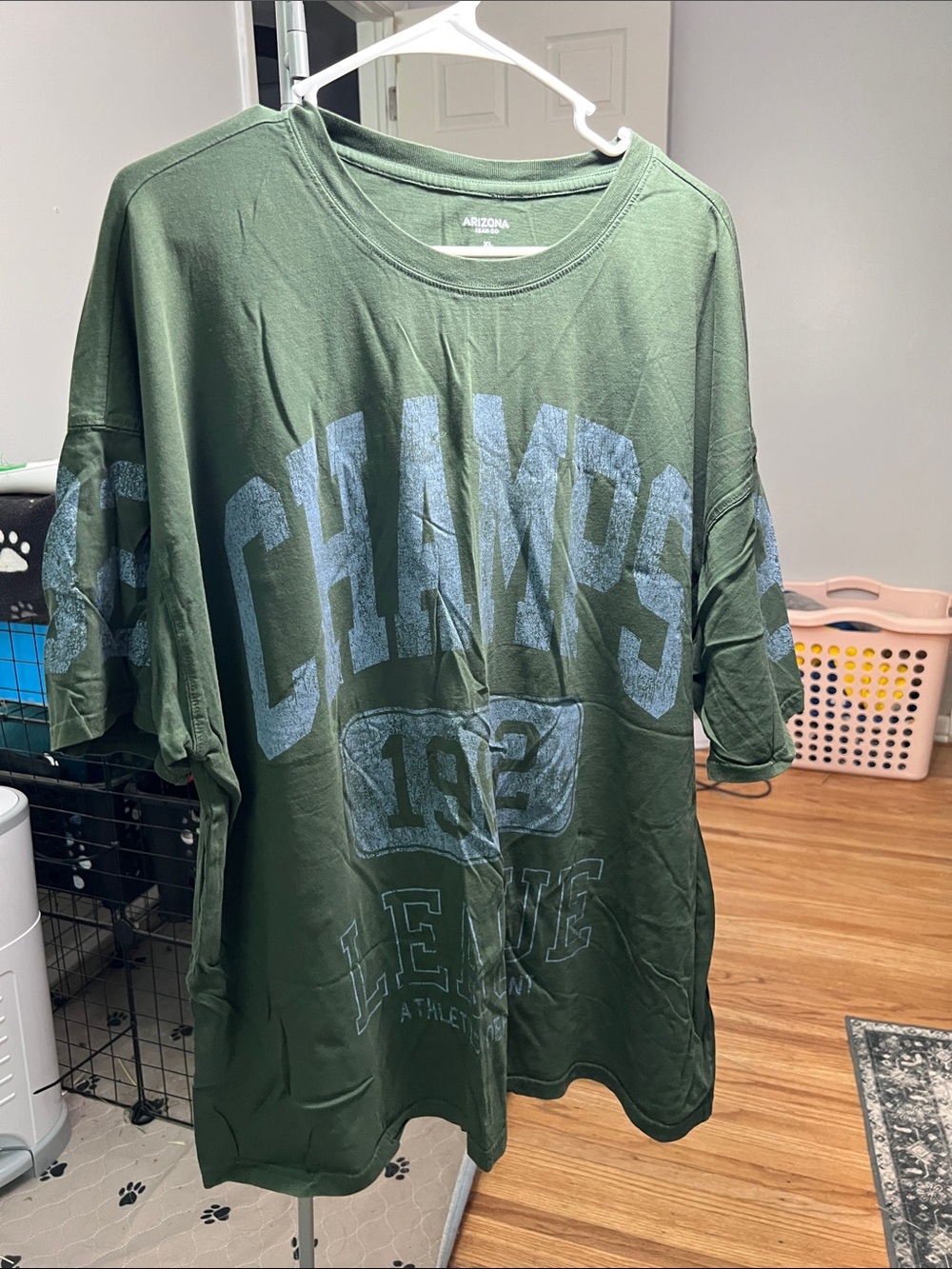 Arizona Jean Company Olive Green 'CHAMPS' Graphic Short Sleeve Tee